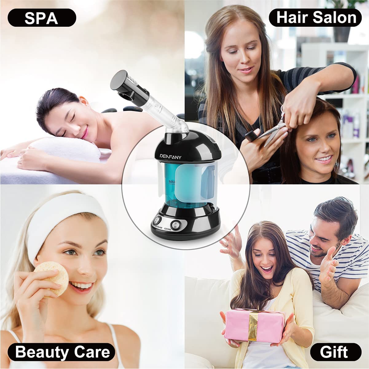 Facial Steamer - DENFANY Nano Ionic Face Steamer with Extendable 360° Rotatable Arm - Portable Facial Steamer for Personal Care Use at Home or Salon (Blue) - Image 7
